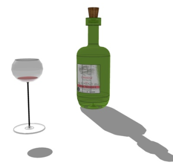 现代红酒红酒杯su模型