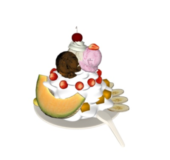 现代生日蛋糕su模型