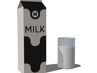 现代牛奶饮料su<em>模型</em>
