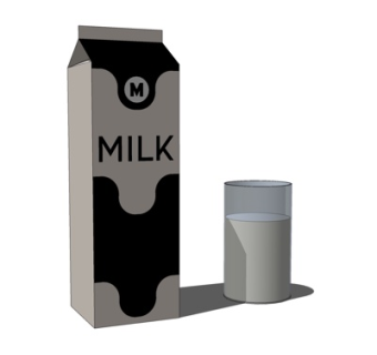 现代牛奶饮料su模型