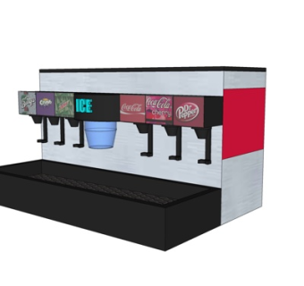 现代汽水饮料机su模型