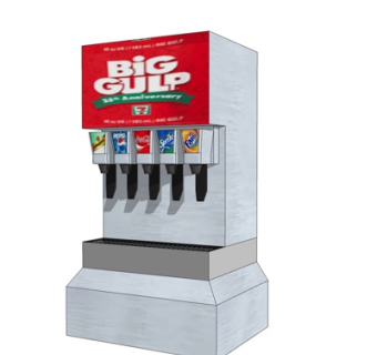 现代汽水饮料机su模型