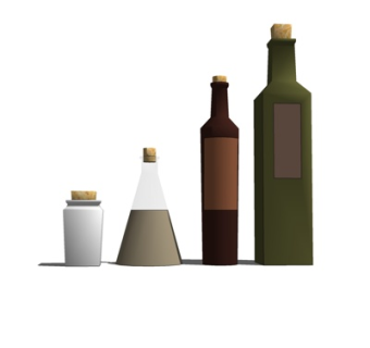 现代红酒酒水su模型