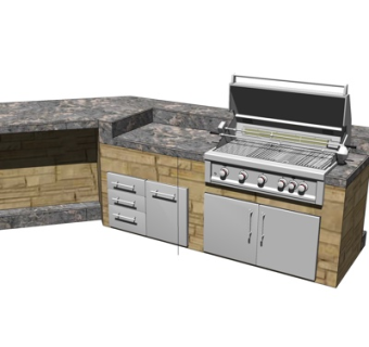 现代电烤架su模型