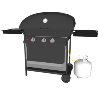 现代烤架su模型