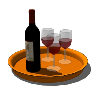 现代红酒红酒杯su模型