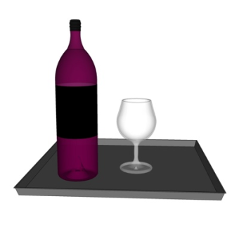 现代红酒红酒杯su模型