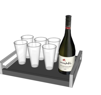 现代红酒酒杯su模型
