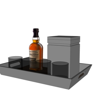 现代啤酒酒杯su模型