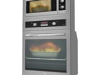 现代双层烤箱su模型