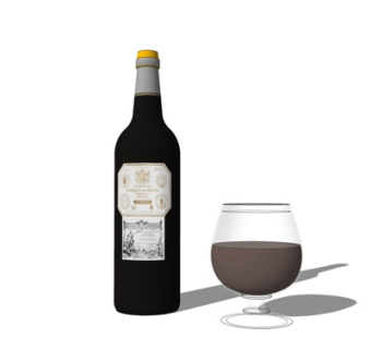 现代红酒酒杯su模型