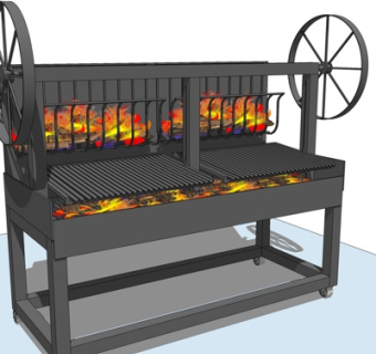 现代烧烤炉su模型