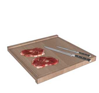 现代猪肉餐刀su模型