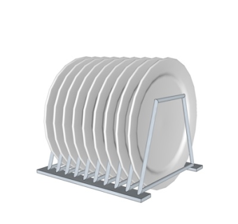 现代碗架碟子组合su模型