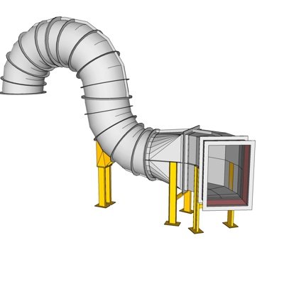 工业风通风管道su模型