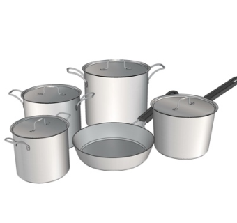 现代平底锅汤锅su模型