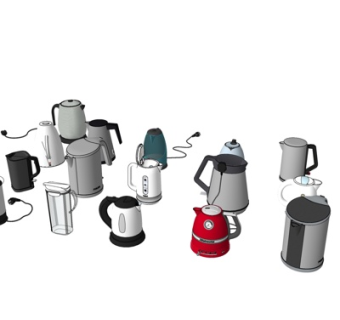 现代电热水壶组合su模型