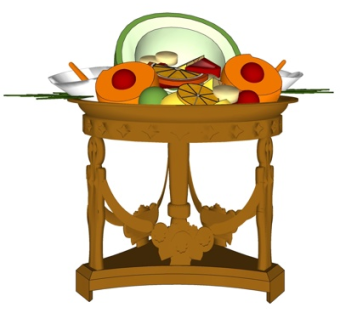 欧式边柜su模型