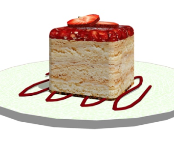 现代蛋糕su模型