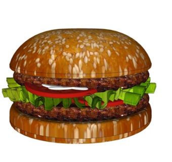 现代汉堡包su模型