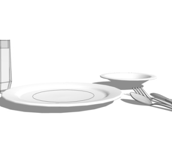 现代餐具su模型