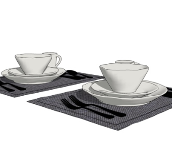 现代咖啡杯su模型