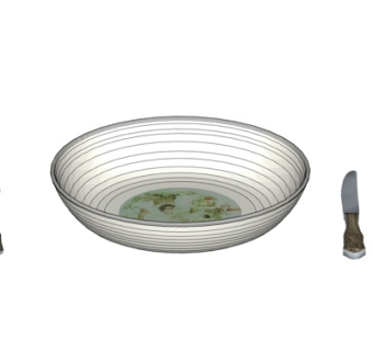 现代餐具su模型