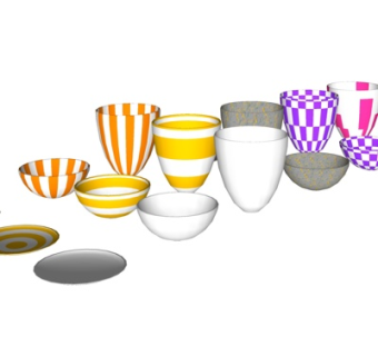 现代餐具su模型