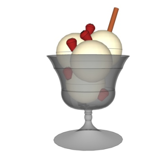 现代雪糕杯su模型