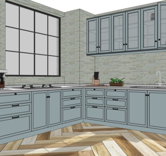 北欧橱柜su模型