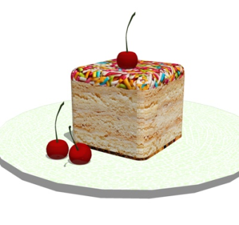 现代蛋糕su模型