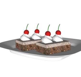 现代蛋糕su模型