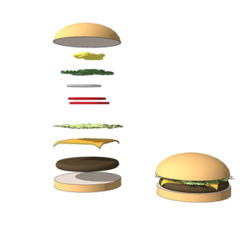 现代汉堡包su模型