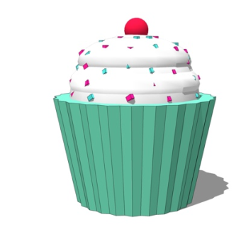 现代蛋糕su模型