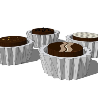 现代蛋糕su模型