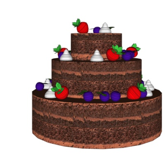 现代蛋糕su模型