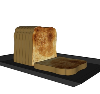 现代面包食物su模型