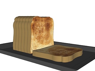 现代面包食物su模型
