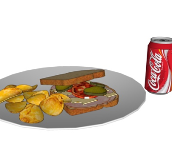 现代薯片面包su模型