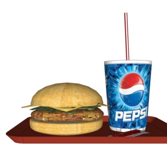 现代汉堡包可乐su模型