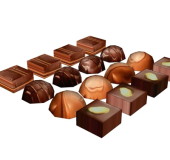 现代巧克力面包su模型