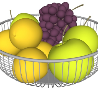 现代青苹果葡萄su模型