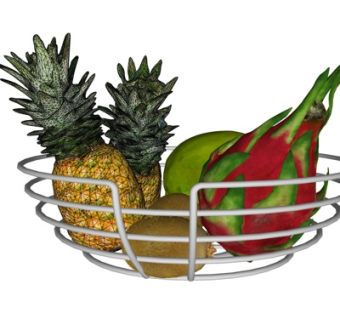 现代菠萝火龙果su模型