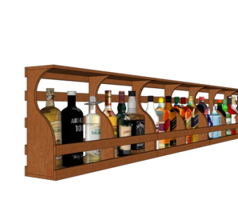 现代实木酒架su模型