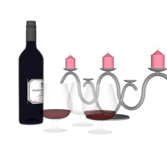 现代红酒红酒杯su模型