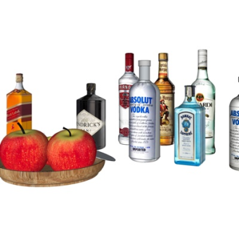 现代啤酒洋酒su模型