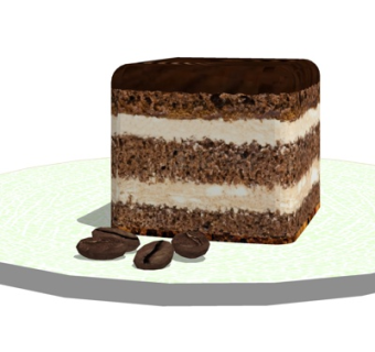 现代巧克力蛋糕su模型