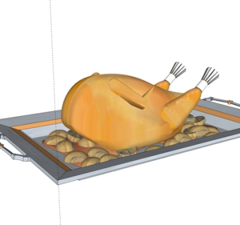 现代鸡肉食物su模型