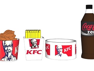 现代KFC薯条可乐<em>鸡块</em>su模型