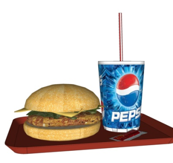 现代汉堡包可乐su模型